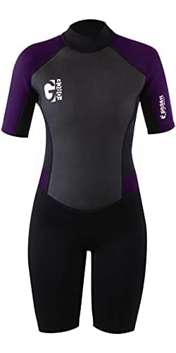 Image of Gul Womens G-Force 3mm Back Zip Shorty Wetsuit - Black Mulberry - Easy Stretch - 80% D-Flex panels for durability