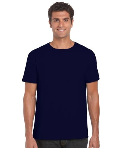 Image of Gildan Men's Adult Softstyle Crew Neck 64000 Regular Fit Short Sleeve T-Shirt, Blue (Navy), Large