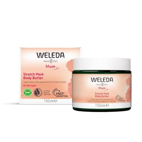 Image of Weleda Organic Mama Pregnancy Body Butter - Rich Natural Cosmetics Massage Body Butter to Prevent Stretch Marks On The Stomach, Thigh and Chest (1 X 150 ml)
