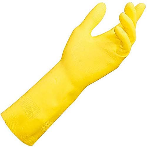Image of Vital 124 Latex Protective Cleaning Gloves, Medical, Hospital, Household, Washing up, Dishwashing, Oven, Window and Floor Cleaning Yellow Size 10 (XL) Reusable Safety Gloves (1 Pair)
