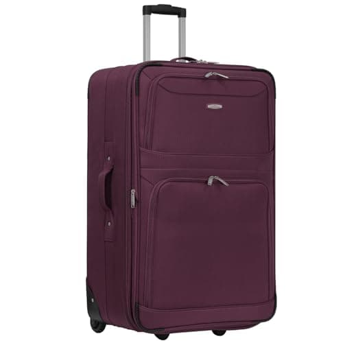 Image of ARIANA Suitcase Medium Lightweight Luggage Trolley Expandable Suitcase 2 Wheel Travel Bag - 70x46x26cm (Burgundy, 26" Medium)