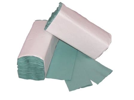 Image of 1000 x Green 1 PLY C-FOLD Paper Hand Towels Multi Fold