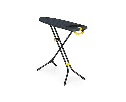 Image of Joseph Joseph Glide Plus Ironing Board 110 x 33cm with Compact Adjustable Legs and Integrated Heat Resistant Steam Iron Rest, Anti-drip super absorbent Cotton cover, Black/Blue