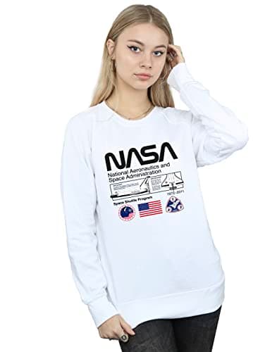 Image of Absolute Cult NASA Women's Space Admin Sweatshirt White Large