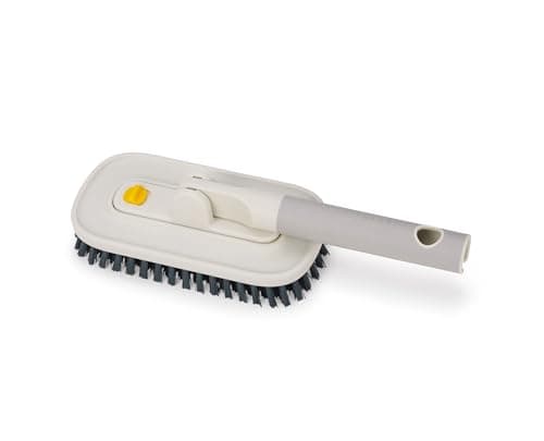 Image of Joseph Joseph CleanTech 2-in-1 Tile Scrubber and Grout Brush with V-Shaped Bristles, Soft-Grip Handle