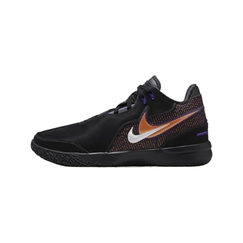 Image of Nike Men's Lebron NXXT Gen AMPD Basketball Shoes, Black/Field Purple/Bright Mandarin/White, 10