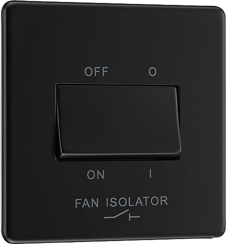 Image of BG Electrical Fan Isolator Switch, 10A, Triple Pole, Matt Black