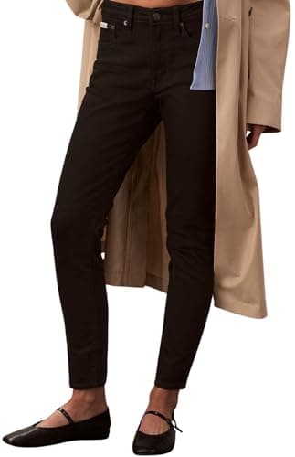 Image of Calvin Klein Women's Mid Rise Skinny Classic Black Jeans, Black (Ck Classic Black), 30W/30L