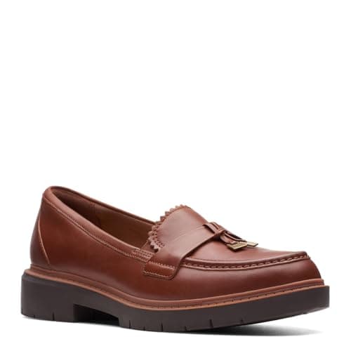Image of Clarks Women's Westlynn Bella Loafer, Tan Leather, 5 UK