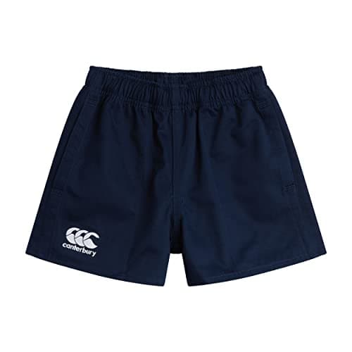 Image of Canterbury Junior Unisex Professional Cotton Shorts | Rugby Short | Internal Drawstring & Pockets | Gym/Training Short Gym Shorts, Navy, 10