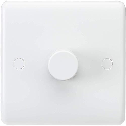Image of Knightsbridge CU2161 CU Dimmer, 230 V, White, Curved Edge