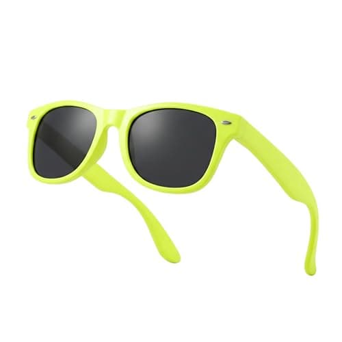 Image of Komonee Drifter Sunglasses UV400 Protection Neon Yellow Classic Style Retro Sun Shades Eye Glasses Unisex For Men Women Cycling Sports Fishing Travel – Lightweight Frame Fashion Eyewear Outdoors