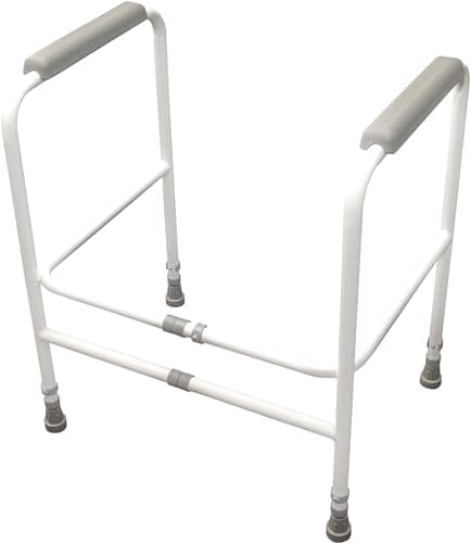Image of Aidapt Free Standing Support Toilet Safety Frame with Adjustment for Height and Width with Non Slip Feet Pre Assembled Aid