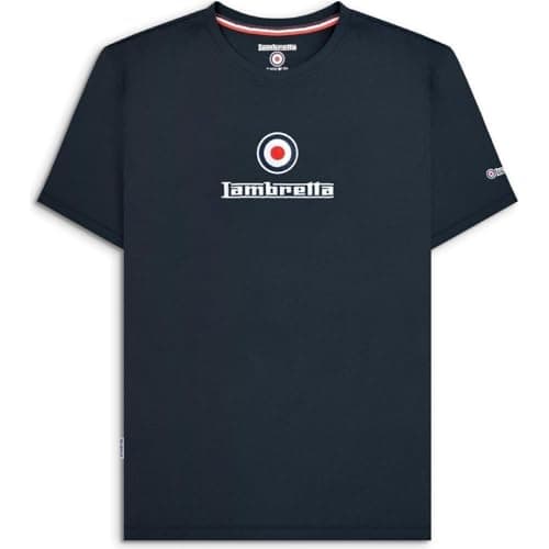 Image of Lambretta Mens Embroidered Target T Shirt (UK, Alpha, L, Regular, Regular, Black)