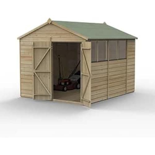 Image of Forest Garden Beckwood 8x10 Apex Shed | 4 Windows | Double Door|25 Year Anti-Rot Guarantee