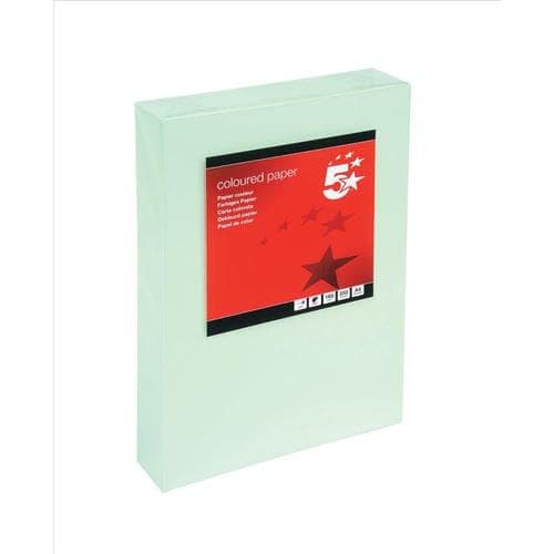 Image of 5 Star Office Coloured Card Multifunctional 160gsm A4 Light Green [250 Sheets] Free finchley Refill Pen