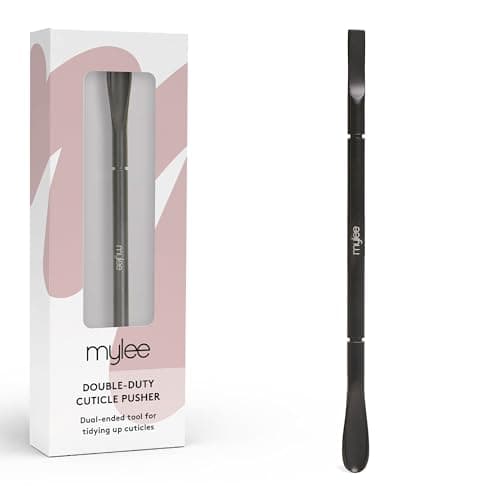 Image of Mylee Cuticle Pusher – Professional, Sleek, Matte Black, Stainless Steel, Duel-Ended Salon-Quality Cuticle Pusher for Nudging Cuticles Back and Scraping Away Hard-to-Remove Skin Debris