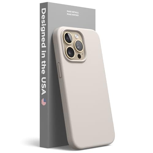 Image of elago Liquid Silicone Case Compatible with iPhone 13 Pro Case (6.1"), Premium Silicone, Full Body Protection - 3 Layer Shockproof Phone Cover, Anti-Scratch Soft Microfiber Lining (Stone)