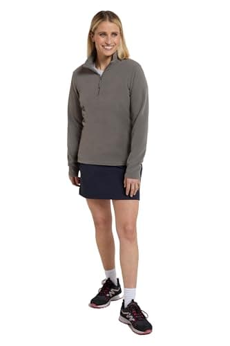 Image of Mountain Warehouse Camber Half Zip Women's Fleece - Lightweight, Warm & Cosy Half Zip Sweatshirt - Best for Spring Summer, Camping, Outdoors, Travelling & Hiking Dark Grey (Plain) M