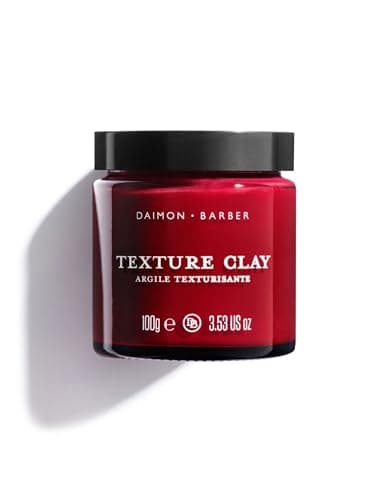 Image of Daimon Barber Texture Clay, Matte Finish, Strong Hold Hair Styling Clay for Men, for Short Hairstyles or Longer Natural Styles, Long Lasting and Easy to Wash Out, Fig and Frankincense Scent 100g