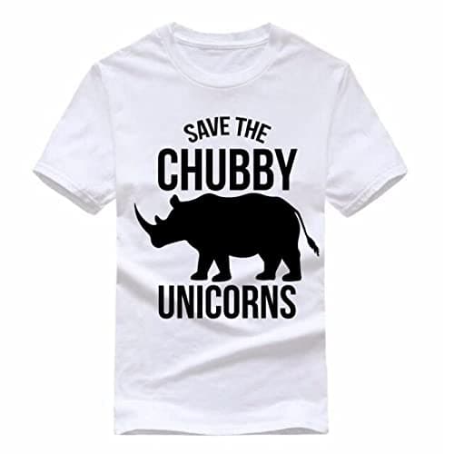 Image of Save The Chubby Unicorn Rhino T Shirt - Funny Animal Love Kids Adult tees top (White, 3XL)