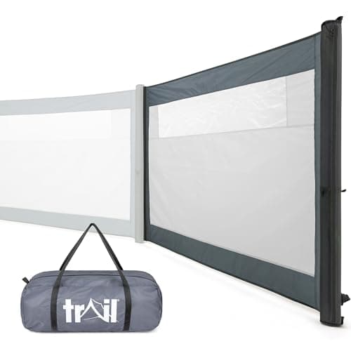 Image of Trail Air Windbreak Single Extension Panel, Inflatable Camping Windbreaker Extender, Modular Windshield Add On Section, TPU Poles, Kador Strip Awning Channel Fixing (L195cm x H130cm)