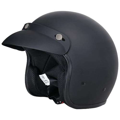 Image of Zorax ZOR-604 Matt Black XL (61cm) Scooter Motorcycle Motorbike Open Face Crash Jet Helmet for Men Women Road Legal ECE 2206 Aproved