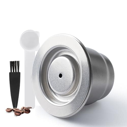 Image of i Cafilas Reusable Nepresso Capsules with Tamper - i Cafilas Stainless Steel Refillable Coffee Pods Compatible for Nepresso Original Line Machines (Capsule+Tamper)