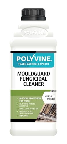 Image of Polyvine Mouldguard Fungicidal Cleaner, Fungicide Wood Treatment – Fungicidal Wash Mould Cleaner, Mold Remover for Wood Furniture, Decking, Painted Woodwork, Internal & External Surfaces, 1L