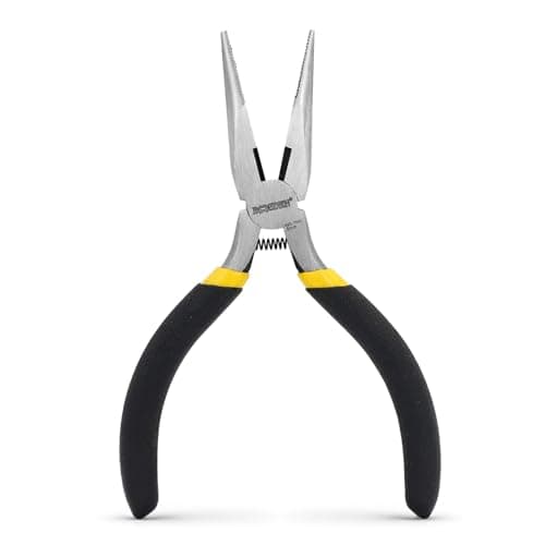 Image of BOOSDEN 5 Inch Needle Nose Pliers with Side Cutter, Small Long Nose Pliers Mini, Precision Spring Loaded Pliers for Electronics, Jewelry Making, Working in Tight Areas, Side Cutting Pliers