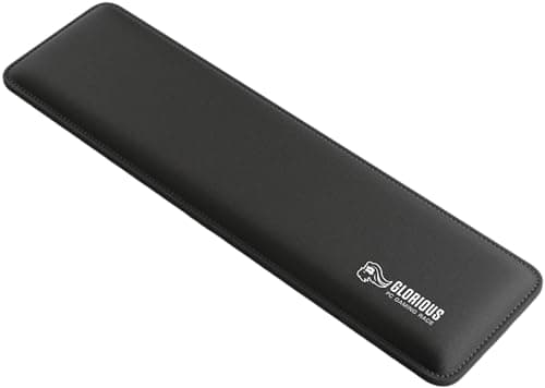 Image of Glorious Gaming Padded Keyboard Wrist Rest (TKL, 17mm Thick) - Anti-Fray Stitched Edges, Smooth Cloth Surface, Anti-Slip Rubber Base, Medium Firmness, 360 x 100 x 17mm - Black
