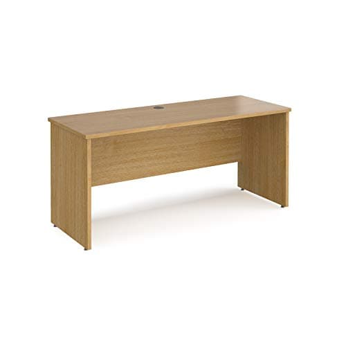 Image of Mr Office Maestro 25 straight desk 600mm deep - panel end leg, Oak, 1600