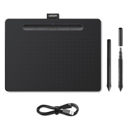 Image of Wacom Intuos Medium Drawing Tablet Bluetooth - Digital Tablet for Painting, Sketching and Photo Retouching with pressure sensitive pen, black - Ideal for Work from Home & Remote Learning