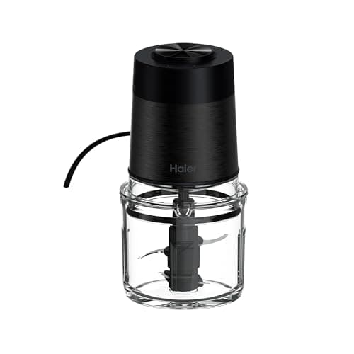 Image of Haier Series 5 Compact Mini Chopper, Powerful 550 W, 2 Speed, Vegetable Chopper, Non-Slip Base, 0.5 L Glass Bowl [Black]