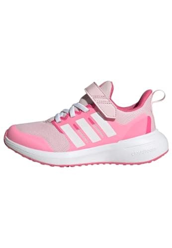 Image of adidas Unisex Kids Fortarun 2.0 Cloudfoam Elastic Lace Top Strap Shoes, Clear Pink/Cloud White/Bliss Pink, 10.5 UK Child