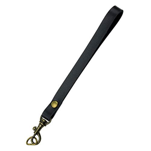 Image of Allzedream Genuine Leather Wristlet Strap Replacement Clutch Purse Key Wrist Lanyard, Black, M
