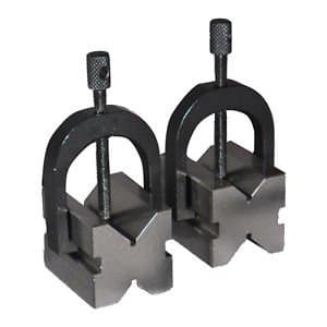 Image of AI Steel Vee Block with Clamp Set - 1. 5/8'' x 1. 1/4'' x 1. 1/4'' - Vee Block Set