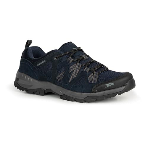 Image of Trespass Men's Trainers Ansel - Genuine Suede, Protective Toe Cap, Lace-Up, Phylon Midsole, Traction Grip Outsole, Suede/Mesh/PU Upper, Textile Lining, MD+RB Outsole Navy