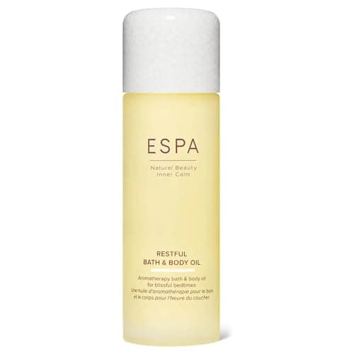 Image of ESPA Restful Bath & Body Oil 100ml | Lavender, Clary Sage & Eucalyptus | Magnesium, Ashwagandha, Essential Oils | Supports Skin's Natural Moisture Barrier | Massage Oil | Menopuase Friendly
