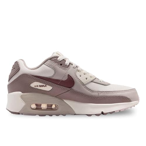 Image of NIKE Air Max 90 (GS) Girls' Sneakers, White/Grey/Pink - IQ0098-003, White Grey Pink, 5 UK