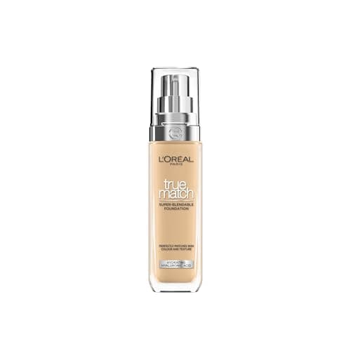 Image of L'Oreal Paris True Match Liquid Foundation, Skincare Infused with Hyaluronic Acid, SPF 16, Available in 46 Shades, Suitable for All Skin Types, 3.5D Golden Peach, 30 ml