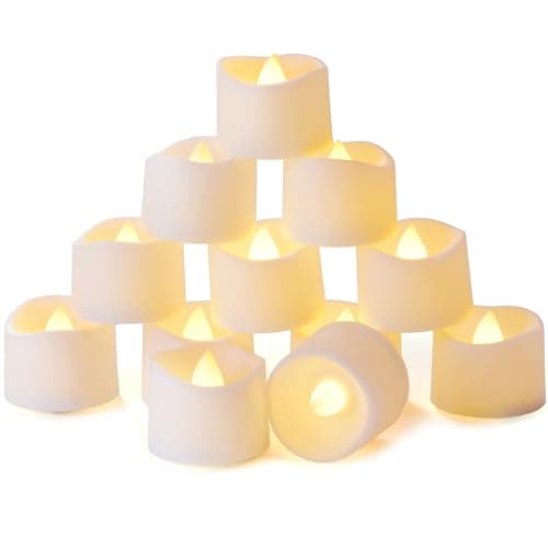 Image of Homemory Timer Tea Lights Candles Battery Operated, 6H Timer Built-in, Auto On Daily, Flameless LED Tealight Votives for Table Centerpieces, Lantern, Holiday Decor, Warm Lamp, No Remote, 12-Pack