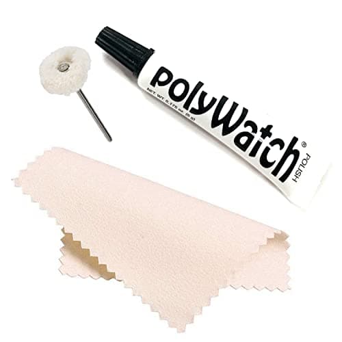 Image of Polywatch Plastic Polish Kit – 5ml Scratch Remover for Plastic, Acrylic & Hesalite Watch Crystals – Includes Buffing String & Polishing Cloth – Restores Clarity on Watch Faces