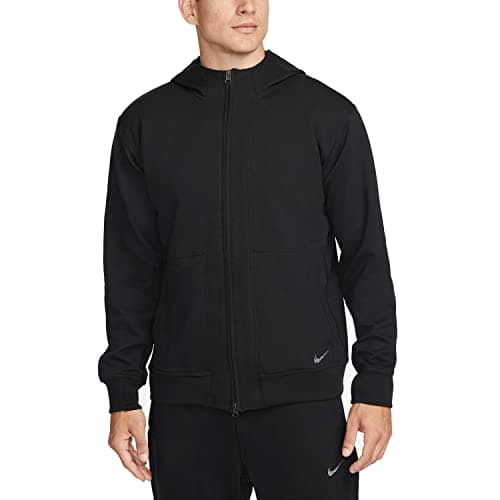 Image of Nike Yoga Dri-FIT Men's Full-Zip Fleece Hoodie, Black, M