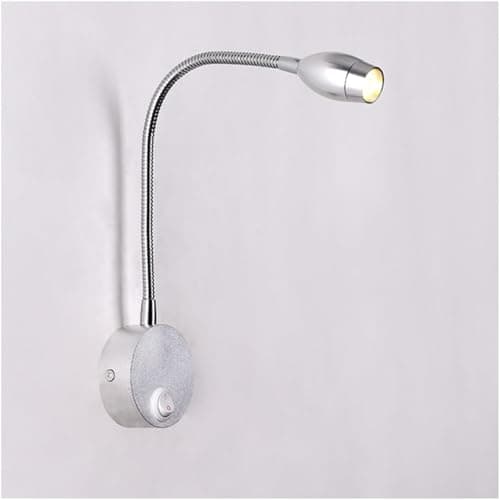 Image of LED Bedside Lamp with Adjustable Spotlights for Home Decor - Stylish Aluminum Design(Argent,White Light)