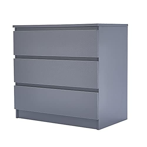 Image of Panana Wooden 3/4/5/6 Chest Of Drawers with Metal Runner Modern Bedroom Bedside Storage Cabinet Unit for Hallway Living Room (Gray, 40D x 70W x 66.3H cm)
