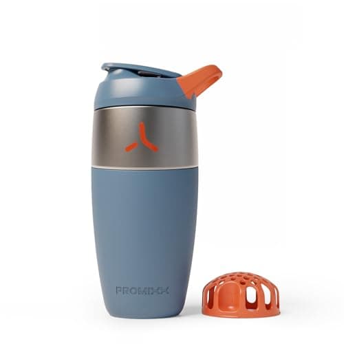 Image of Promixx Pursuit Stainless Steel Shaker Bottle - 760ml Lightweight Metal Protein Mixer with Snap-Fit Agitator for Smooth Shakes - Leak-Proof Odor-Resistant Gym Shaker Cup for Fitness - Midnight Blue