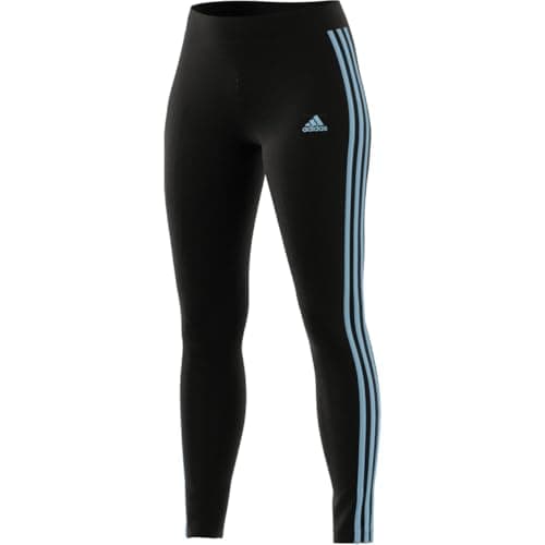 Image of adidas Women's LOUNGEWEAR Essentials 3-Stripes Leggings, Black/Bliss Blue, XS