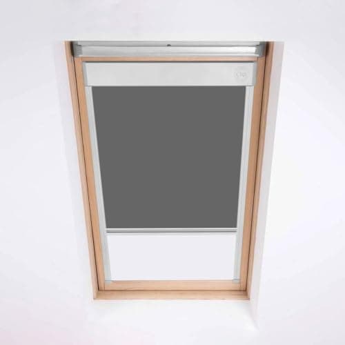 Image of Classic Roof Blinds for VELUX Roof Windows - Blackout Blind - Grey - Silver Aluminium Frame (306)