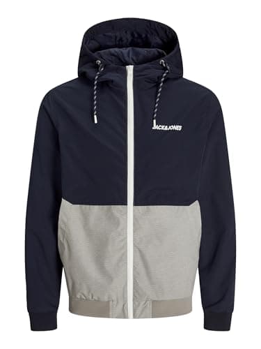 Image of JACK & JONES Men's Jjerush Hood Bomber Noos Softshell Jacket, Sky captain, M
